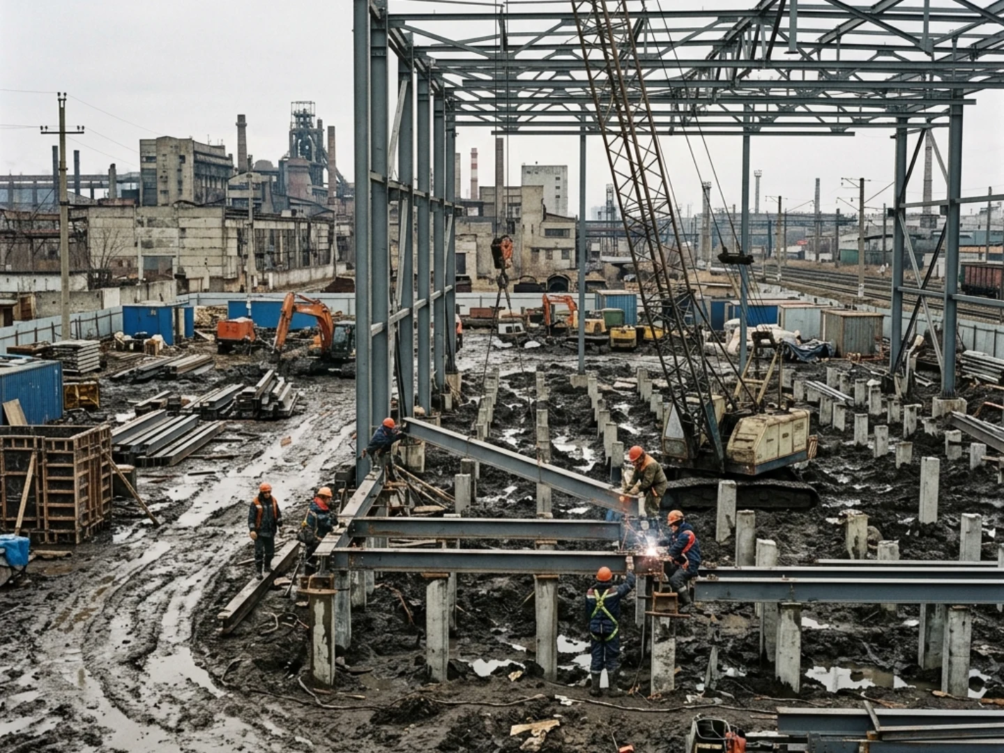 Свайное основание под лёгкий ангар: старт работ на промышленной площадке