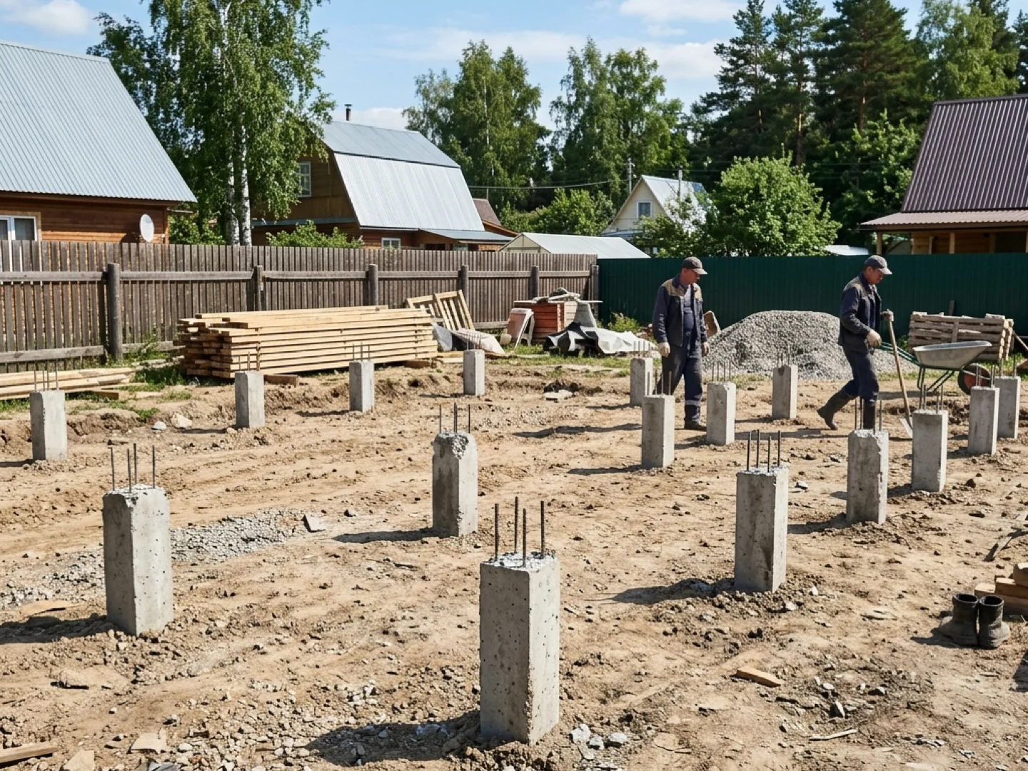 Свайно-ростверковый фундамент под частный дом: общий вид основания