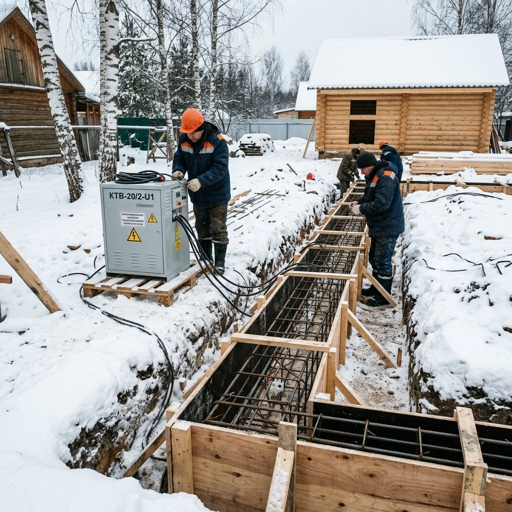 Зимний МЗЛФ под баню с прогревом бетона в Нижегородской области